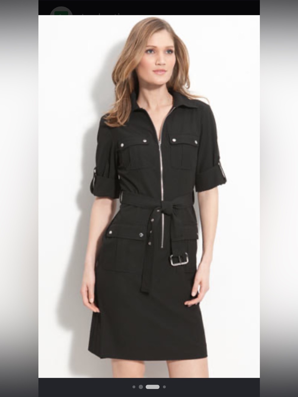 MICHAEL Michael Kors Navy Utility Shirt Dress with Belt